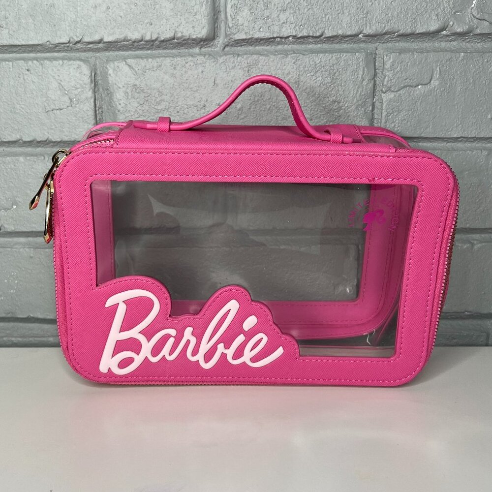 Impressions Vanity Barbie Travel Makeup Case Waterproof Vinyl Clear Cosmetic Bag
